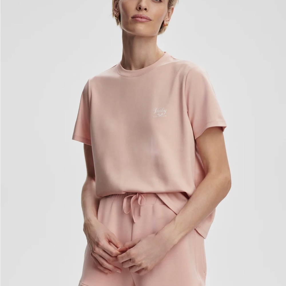 Varley Mattie Pink Short Sleeve Tee sz M NWT